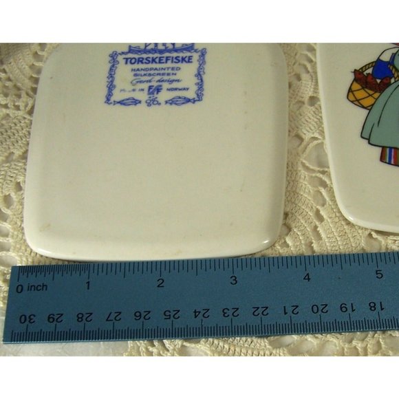 Norway Torskefiske Handpainted Silkscreen Gerd Design Wall Plaques, Set of 3 - Picture 9 of 9